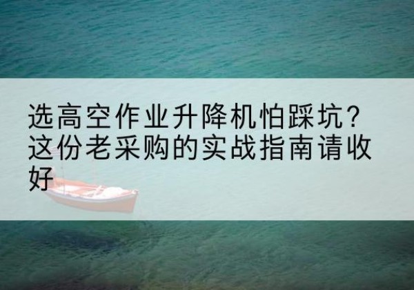 黎川高空作业升降机厂家推荐-选高空作业升降机怕踩坑？这份老采购的实战指南请收好