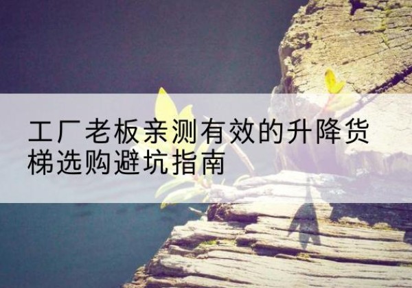 黎川升降货梯怎么选-工厂老板亲测有效的升降货梯选购避坑指南